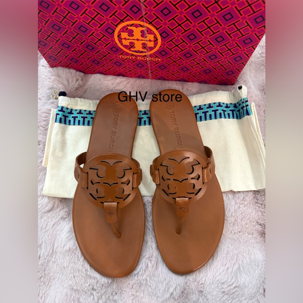 Tory Burch miller calf Leather Logo Thong Sandals - Picture 3 of 4